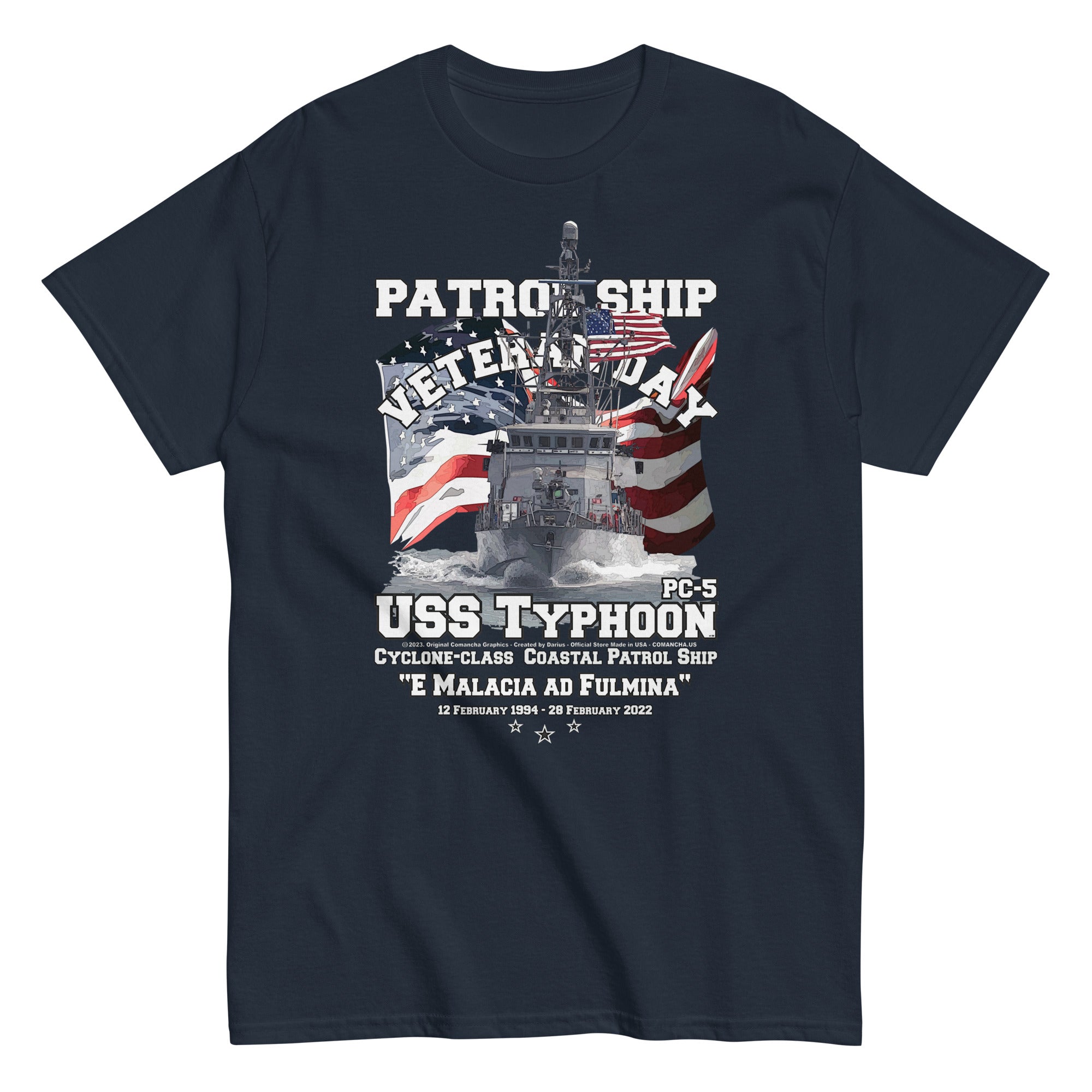 USS TYPHOON PC-5 US Navy Patrol Ship Veterans T-shirt, – Comancha Graphics