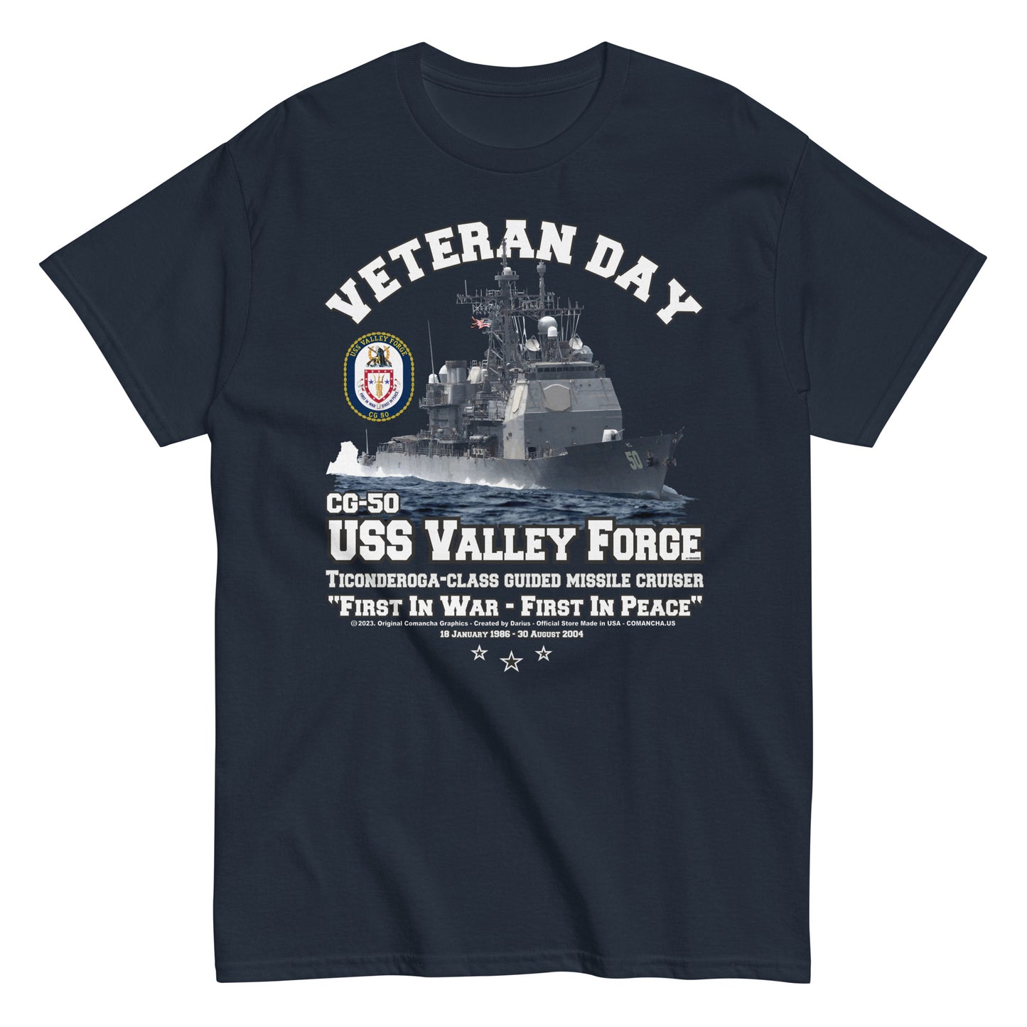 USS VALLEY FORGE CG-50 tee, US Navy Veterans Tee,Comancha, US Navy Cruiser Veterans T-shirt, USS VALLEY FORGE T-shirt,