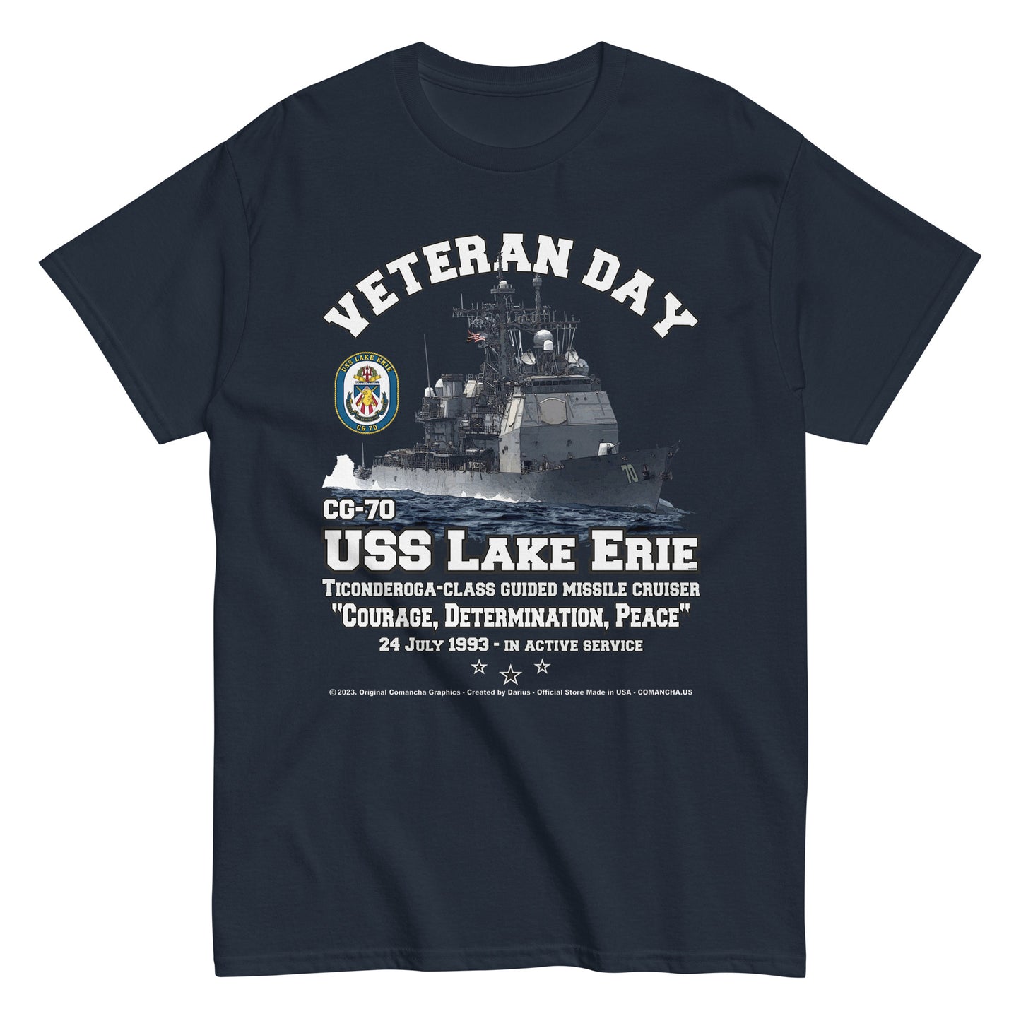 USS LAKE ERIE  tee,CG-70 tee, US Navy veterans tee,comancha,US Navy Cruiser Veterans T-shirt, USS LAKE ERIE CG-70 T-shirt, 