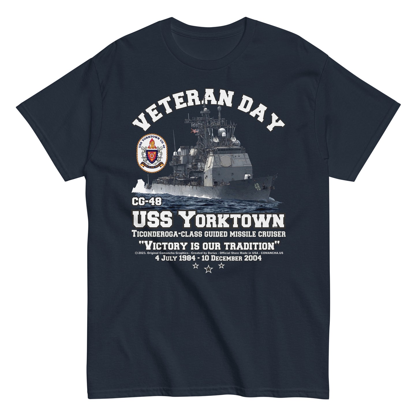 USS YORKTOWN tee, us navy veterans tee,comancha,US Navy Cruiser Veterans T-shirt, USS YORKTOWN CG-48 T-shirt,