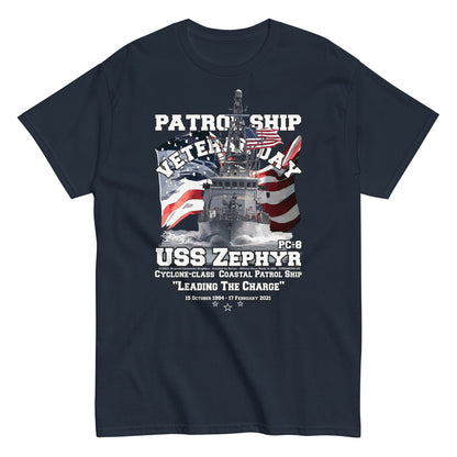 USS ZEPHYR tee,US Navy Patrol Ship Veterans T-shirt, USS ZEPHYR PC-8 T-shirt, USS ZEPHYR  veterans tee,US Navy tees,Comancha Graphics,