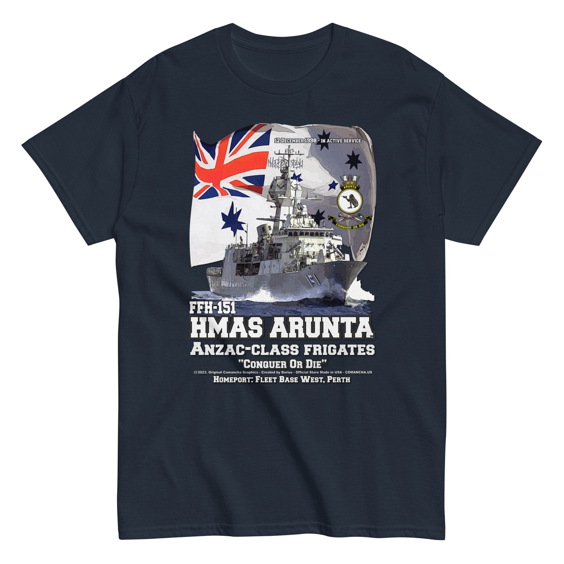 HMAS ARUNA t-shirt, HMAS ARUNA Frigate T-shirt,HMAS ARUNA FFH-151 Frigate T-shirt, HMAS ARUNA FFH-151 T-shirt,