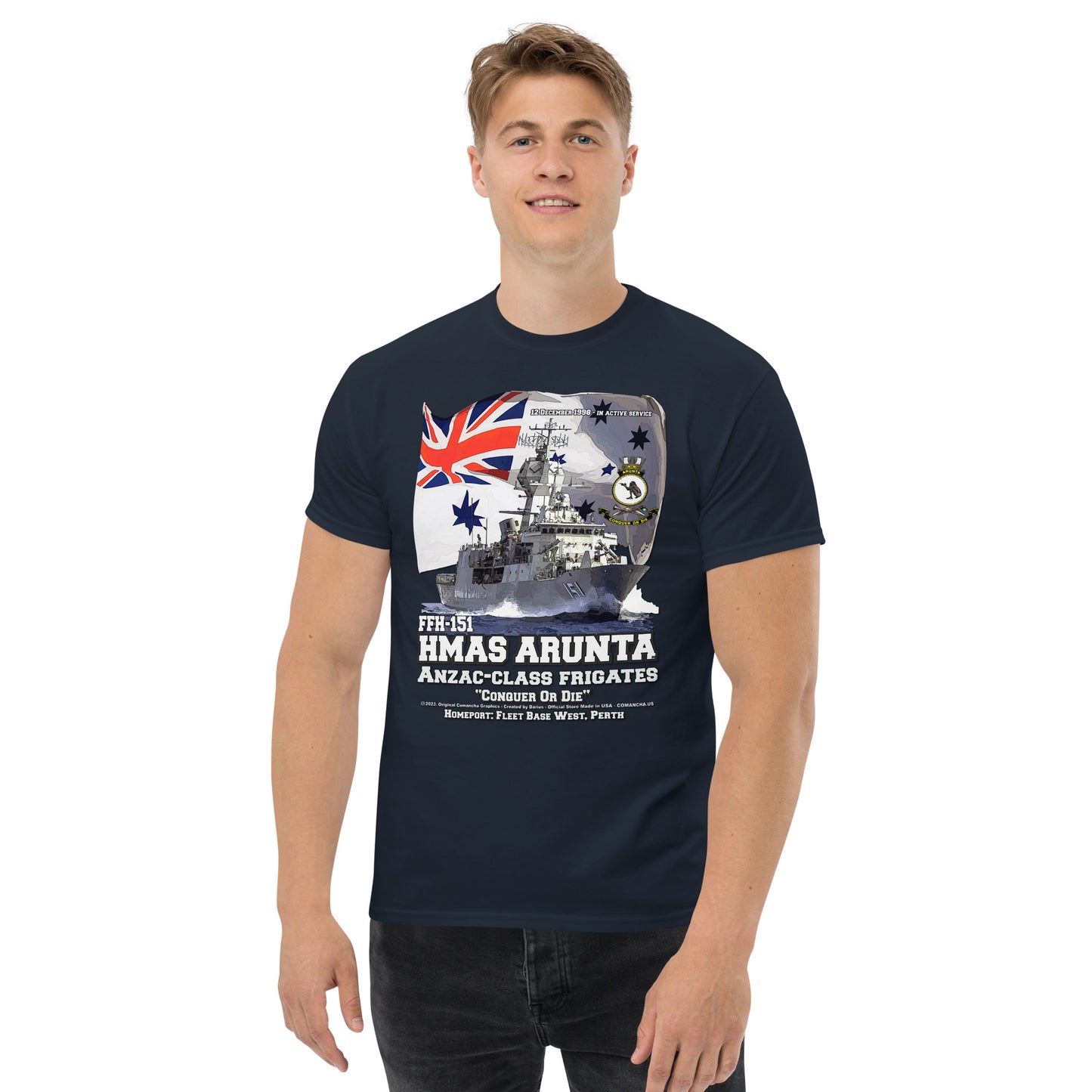 HMAS ARUNA t-shirt, HMAS ARUNA Frigate T-shirt,HMAS ARUNA FFH-151 Frigate T-shirt, HMAS ARUNA FFH-151 T-shirt,