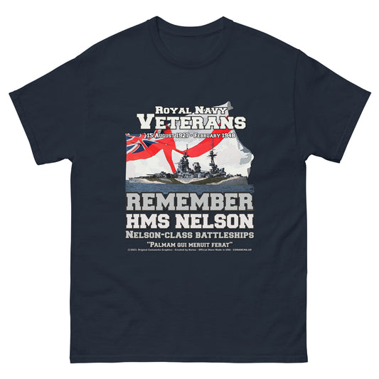 HMS NELSON t-shirt, HMS NELSON Battleship Tee,HMS NELSON Royal Navy Battleship T-Shirt, HMS NELSON veterans T-Shirt, comancha online shop,