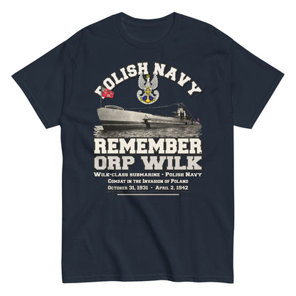 ORP WILK tee, Polska Marynarka Wojenna t-shirt, ORP WILK Polish submarine t-shirt, Comancha Graphics,