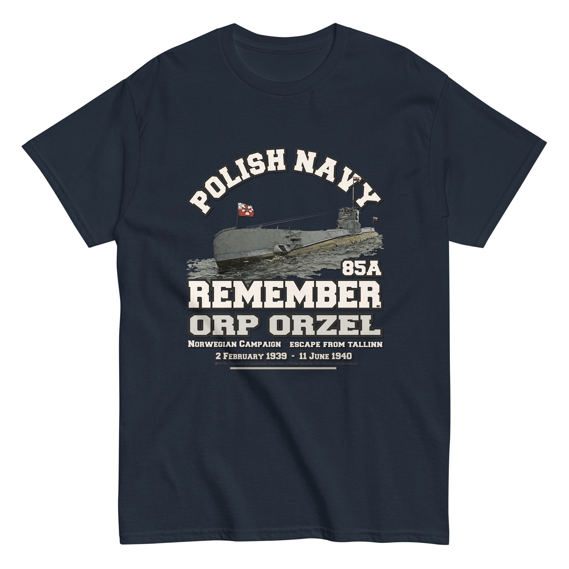 ORP ORZEL tee, Polska Marynarka Wojenna t-shirt, ORP ORZEL Polish Navy t-shirt, Comancha Graphics Tee,