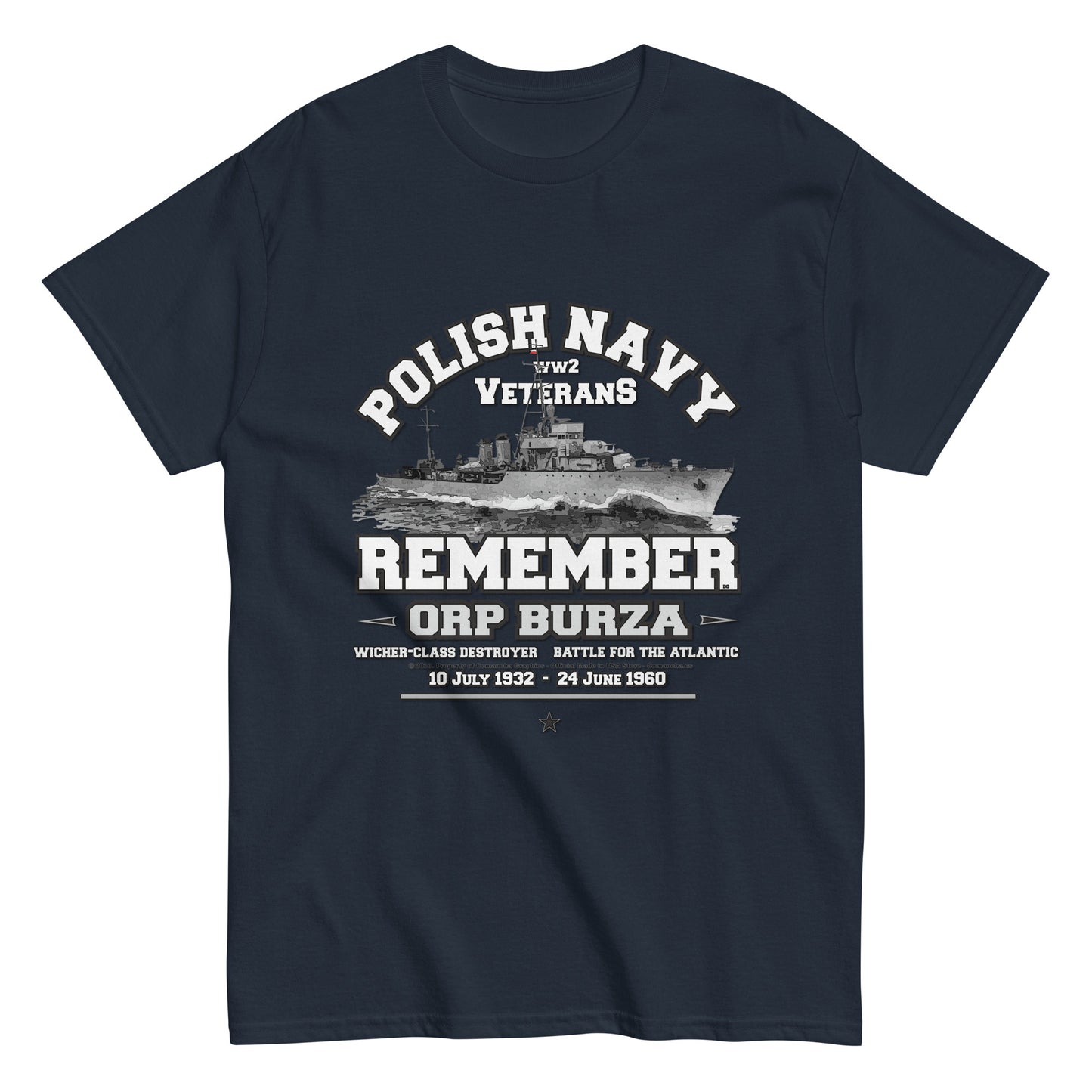 ORP BURZA Destroyer tee,ORP BURZA tee, Polska Marynarka Wojenna t-shirt, ORP BURZA Polish Navy t-shirt,