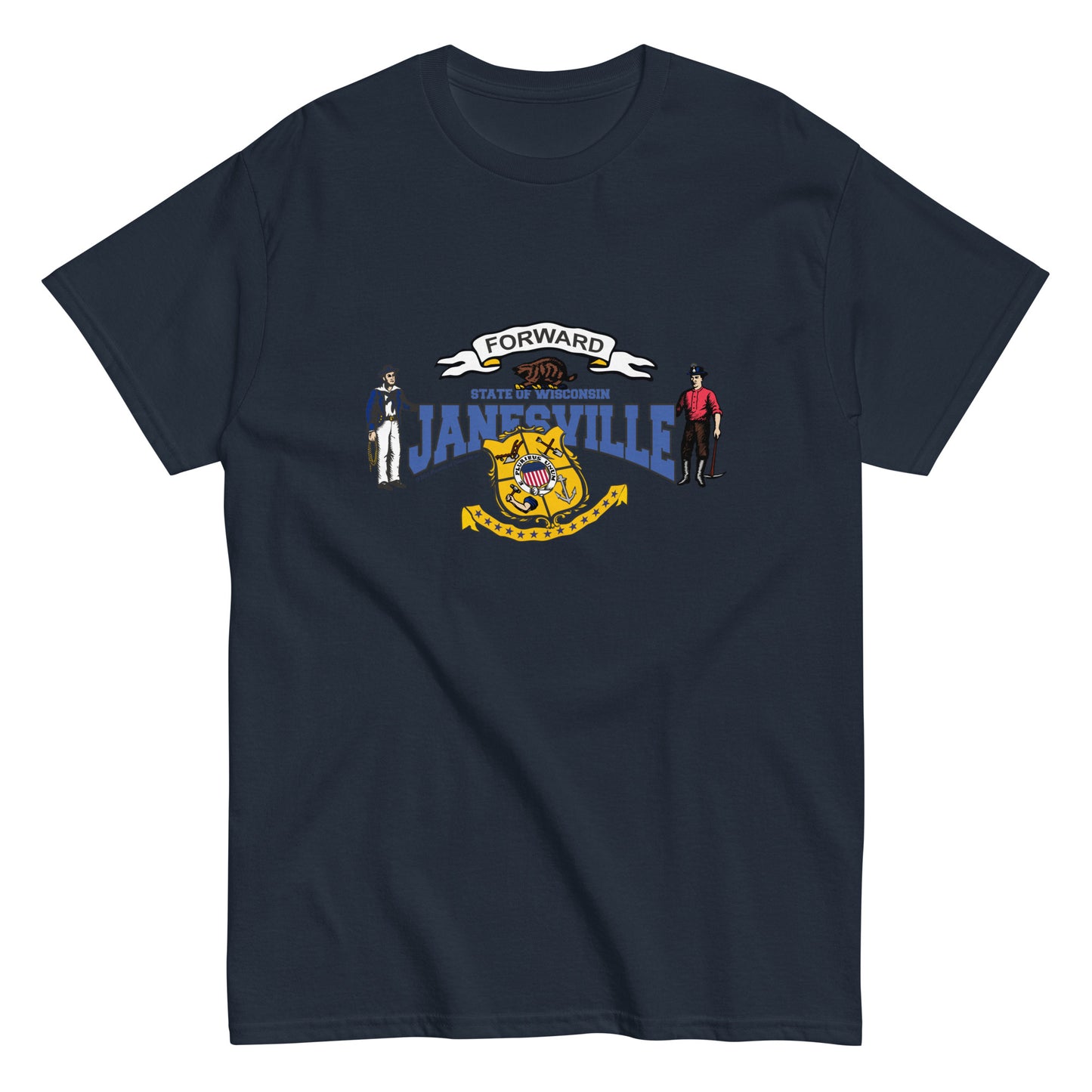 Janesville wisconsin tee,Janesville t-shirt, Wisconsin State T-Shirt, Comancha Graphics,