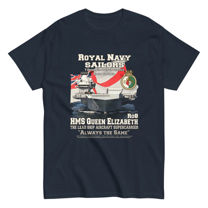 HMS QE2 tee,HMS Queen Elizabeth II veterans tee,HMS Queen Elizabeth II tee,aircraft supercarrier T-shirt, Comancha Graphics,