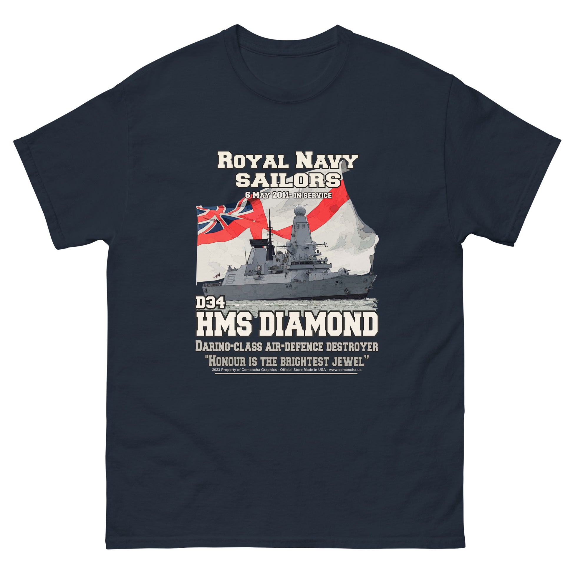 HMS Diamond veterans tee, HMS Diamond t-shirt,HMS Diamond D34 t-shirt,Destroyer T-shirt,