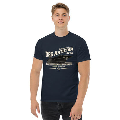 USS ANTIETAM t-shirt, USS ANTIETAM CV-36 t-shirt, aircraft carrier veterans, Original Comancha Graphics,