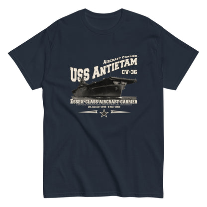 USS ANTIETAM t-shirt, USS ANTIETAM CV-36 t-shirt, aircraft carrier veterans, Original Comancha Graphics,