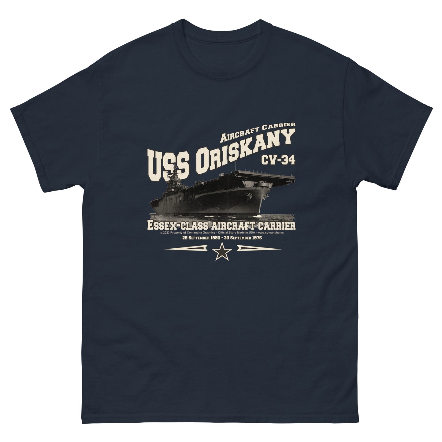 USS ORISKANY t-shirt, US Navy tee,USS ORISKANY CV-34 tee,aircraft carrier veterans T-shirt, Property Comancha Graphics,