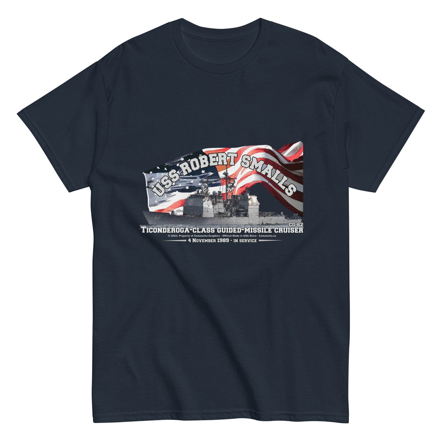 USS ROBERT SMALLS CG-62 Cruiser T-shirt, USS ROBERT SMALLS t-shirt,US Navy T-shirt,Comancha stort, navy veterans t-shirt,