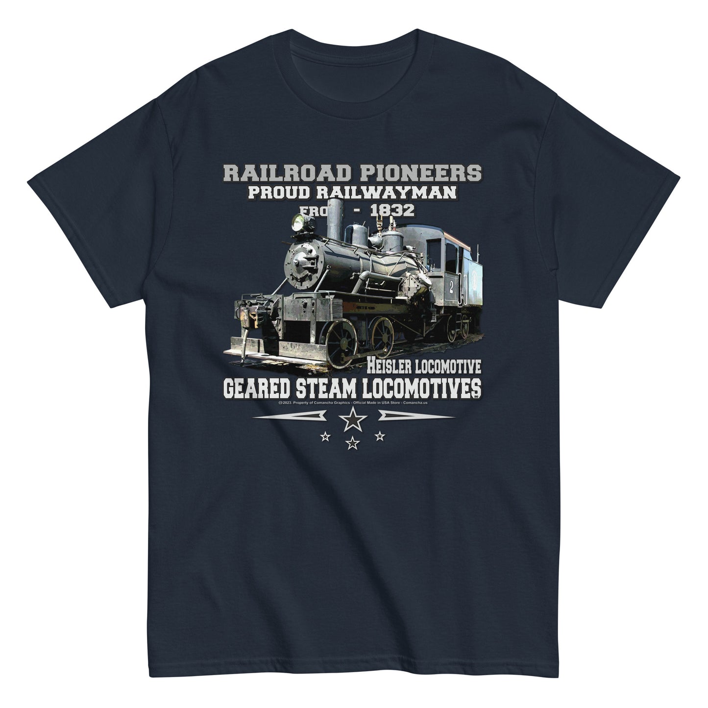 HEISLER locomotive t-shirt, Steam Locomotive T-shirt, Comancha t-shirt,