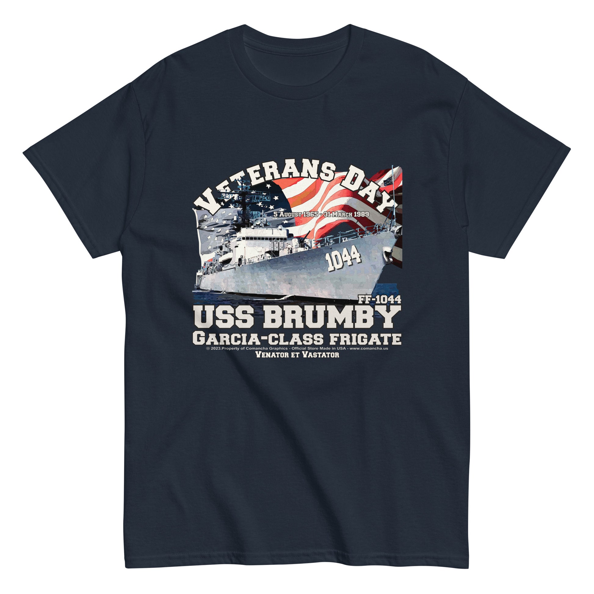 USS BRUMBY t-shirt,USS BRUMBY veterans t-shirt,USS BRUMBY FF-1044 Frigate T-shirt,comancha graphics tee,