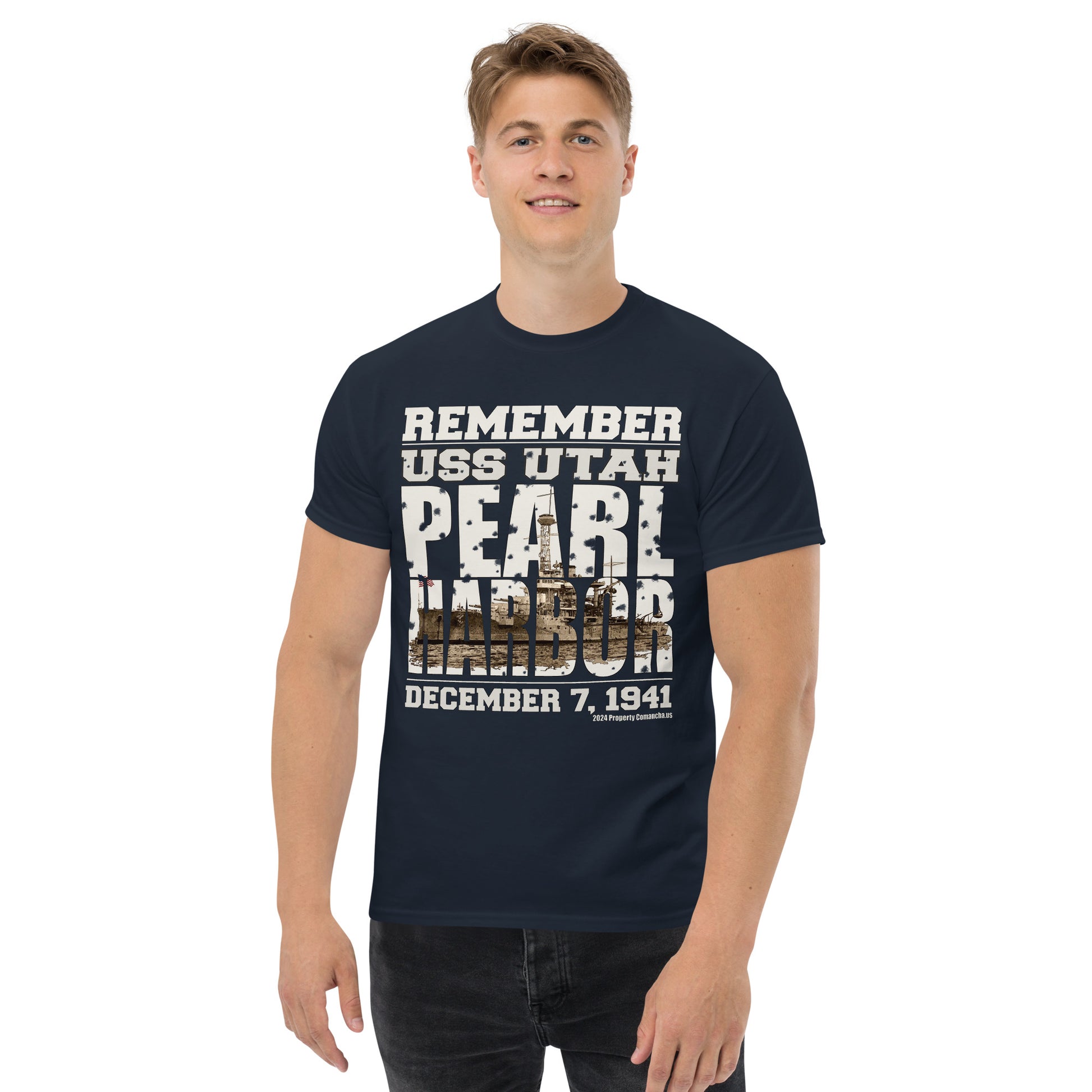 Remember Pearl Harbor T-shirt, USS Utah tee, Comancha graphics tee, Pearl harbor t-shirt, Navy veterans tee, Uss Utah Battleship t-shirt,