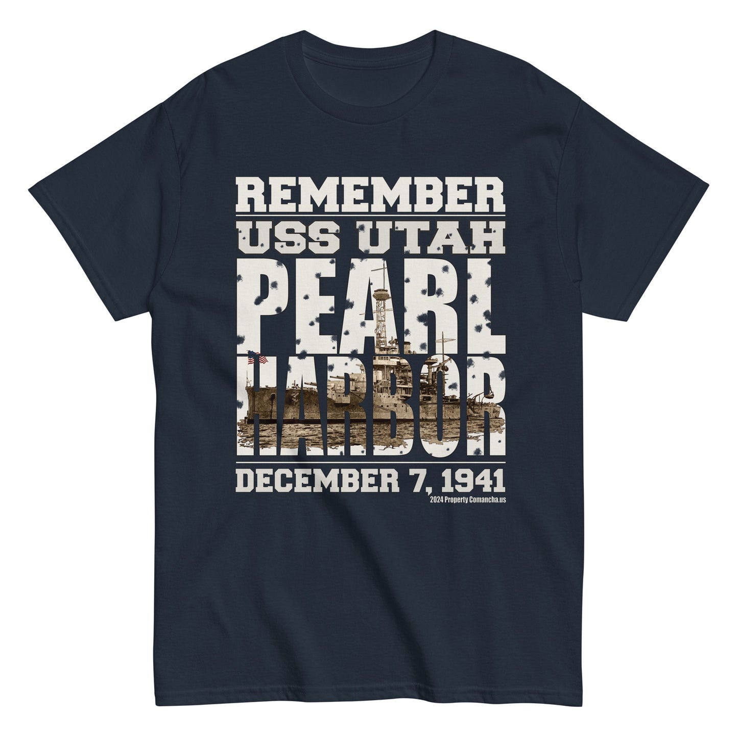 Remember Pearl Harbor T-shirt, USS Utah tee, Comancha graphics tee, Pearl harbor t-shirt, Navy veterans tee, Uss Utah Battleship t-shirt,