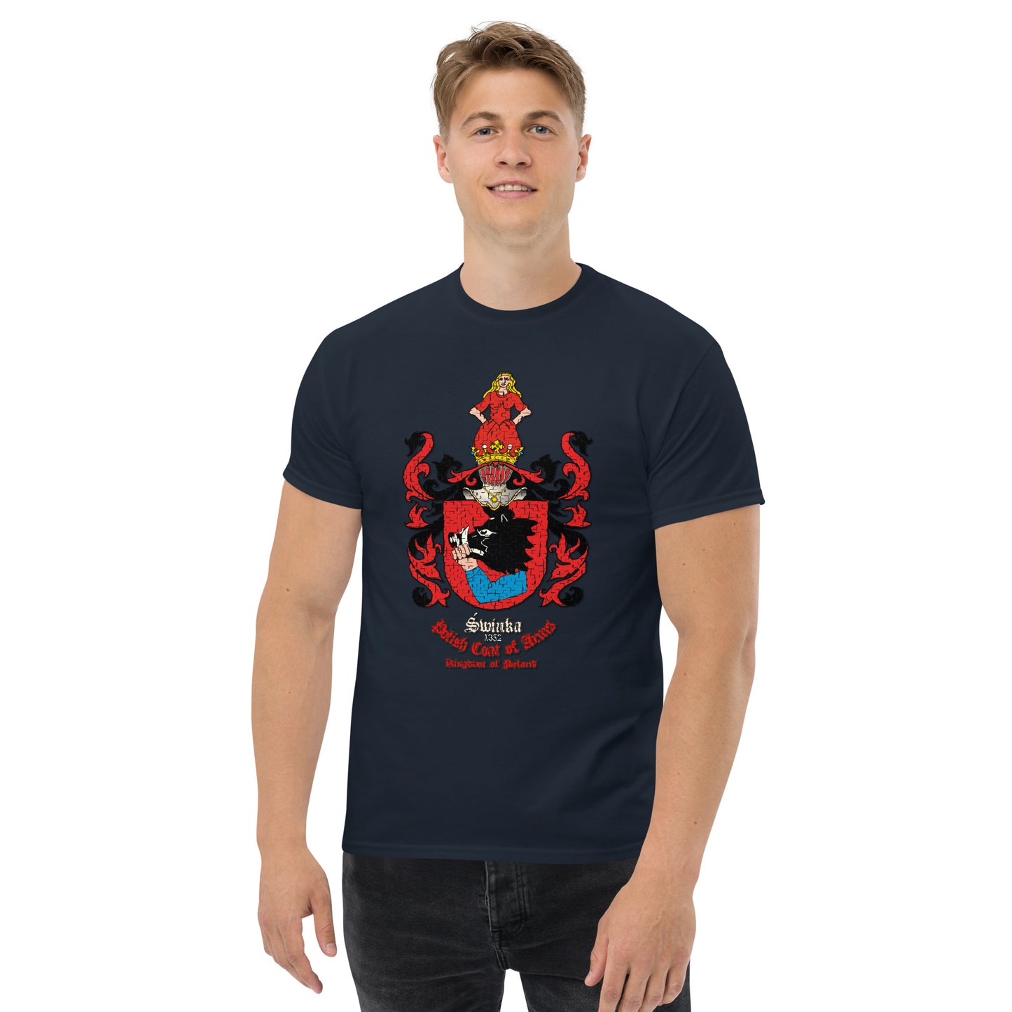 Swinka Herb Koszulka, Herb Rodowy Koszulka, Swinka Coats of Arms tee, Comancha Graphics,