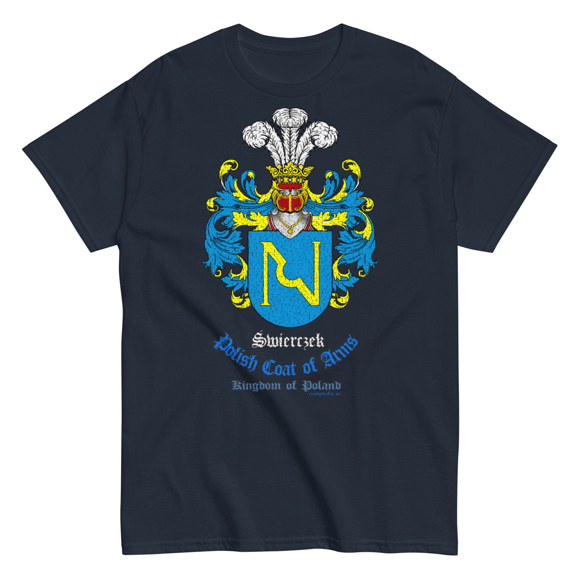 Swierczek Herb szlachecki Koszulka, Polski herb rodowy koszulki, Swierczek coats of arms t-shirt, Comancha Graphics,