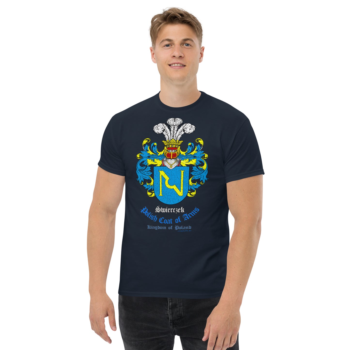 Swierczek Herb szlachecki Koszulka, Polski herb rodowy koszulki, Swierczek coats of arms t-shirt, Comancha Graphics,