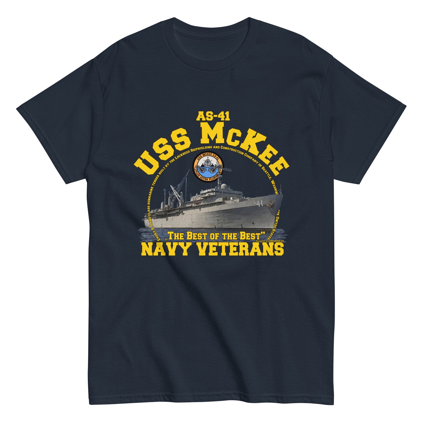 USS McKee AS-41 T-shirt, USS McKee T-shirt, Comancha graphics,