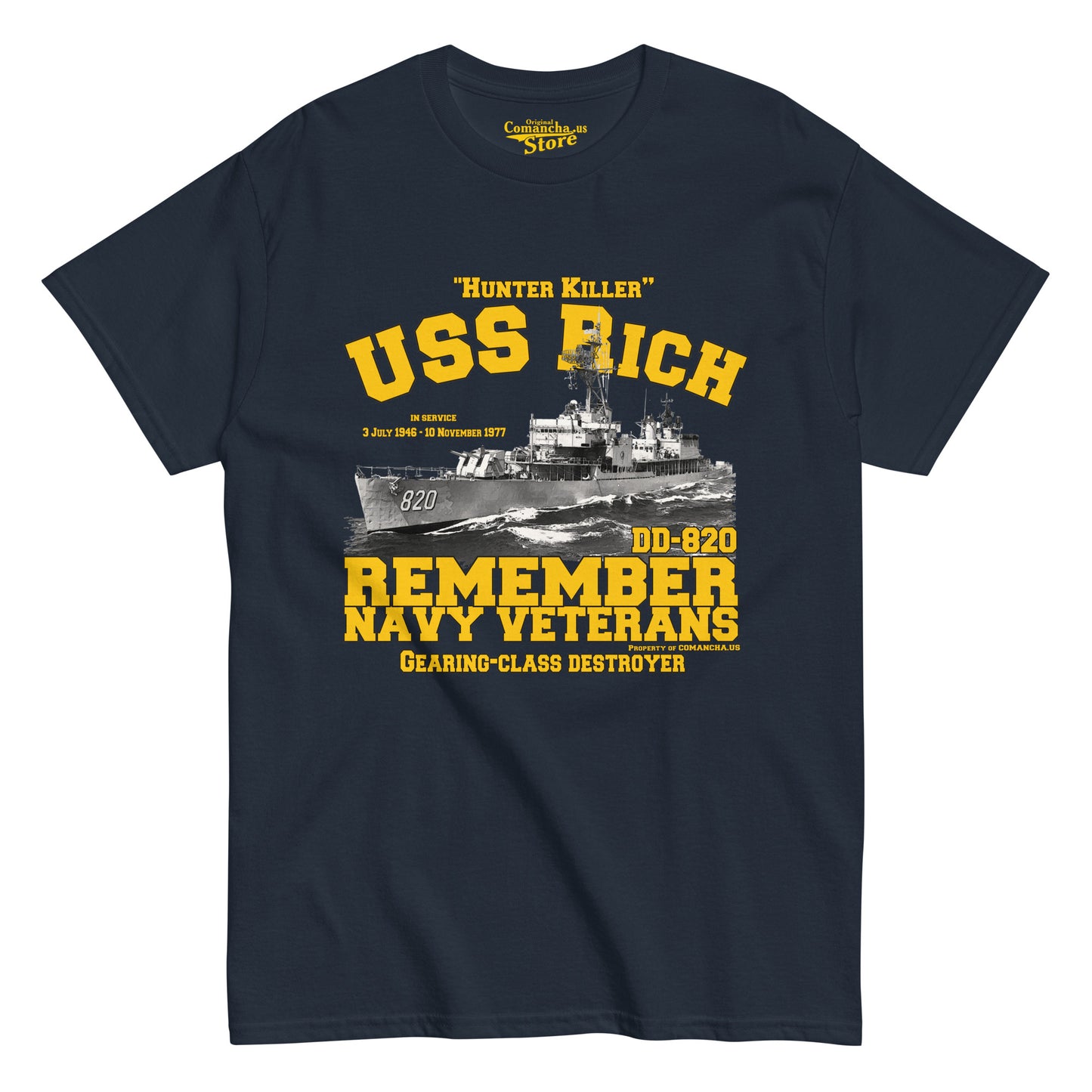 USS Rich DD-820 Destroyer t-shirt