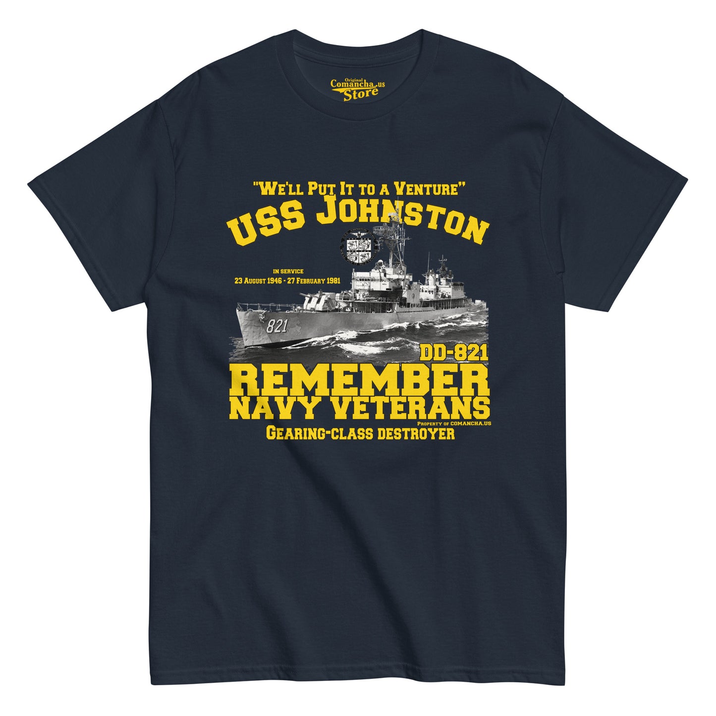 USS Johnston DD-821 Destroyer T-shirt