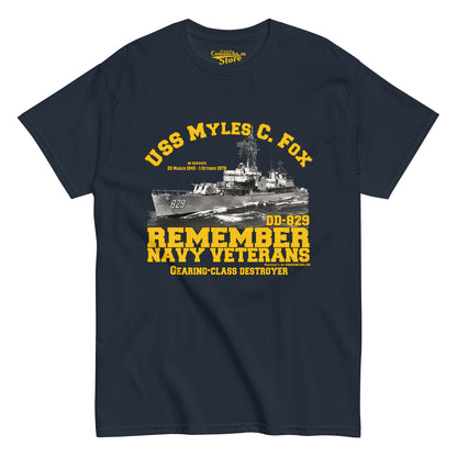 USS Myles C. Fox DD-829 Destroyer tee