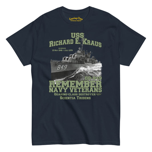 USS Richard E. Kraus DD-849 Destroyer t-shirt