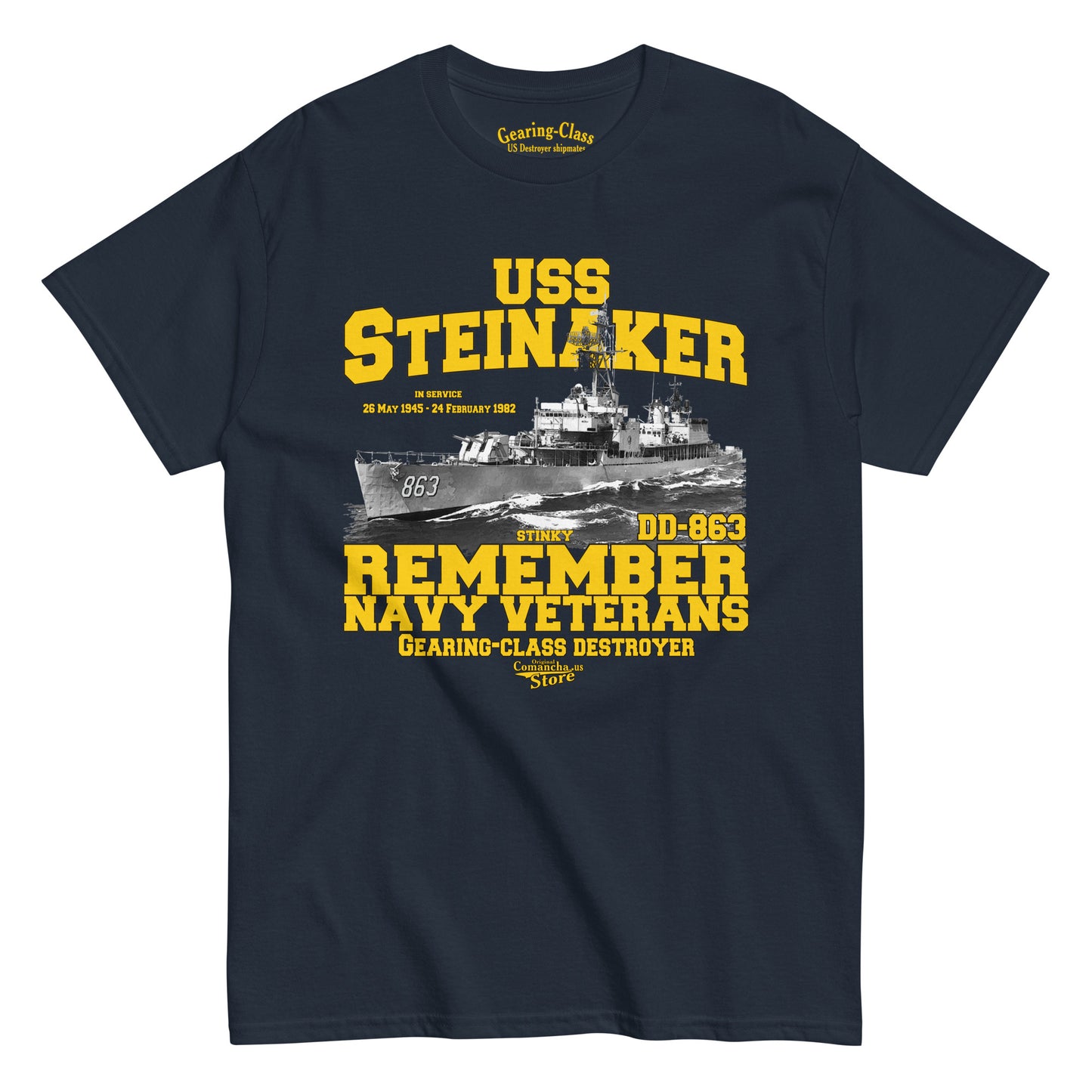 USS Steinaker DD-863 Destroyer t-shirt