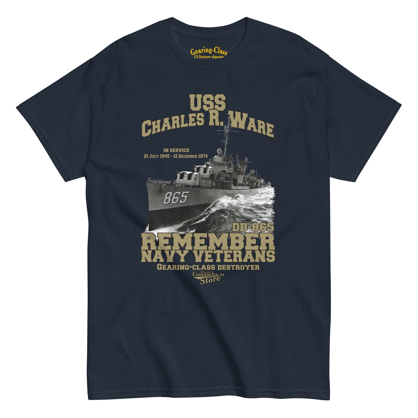 USS Charles R. Ware DD-865 Shipmates Destroyer tee