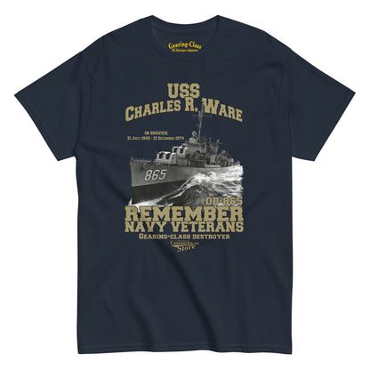 USS Charles R. Ware DD-865 Shipmates Destroyer tee