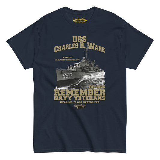 USS Charles R. Ware DD-865 Shipmates Destroyer tee