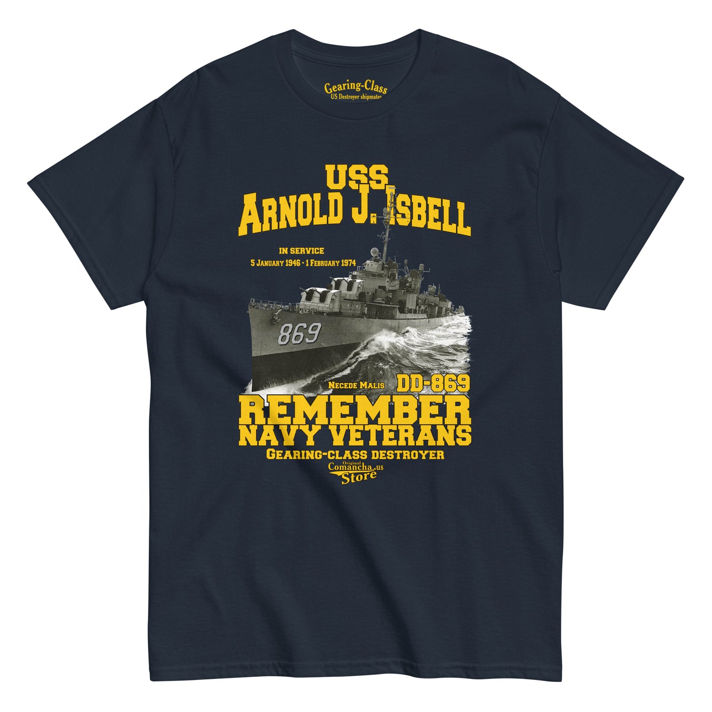 USS Arnold J. Isbell DD-869 destroyer T-shirt