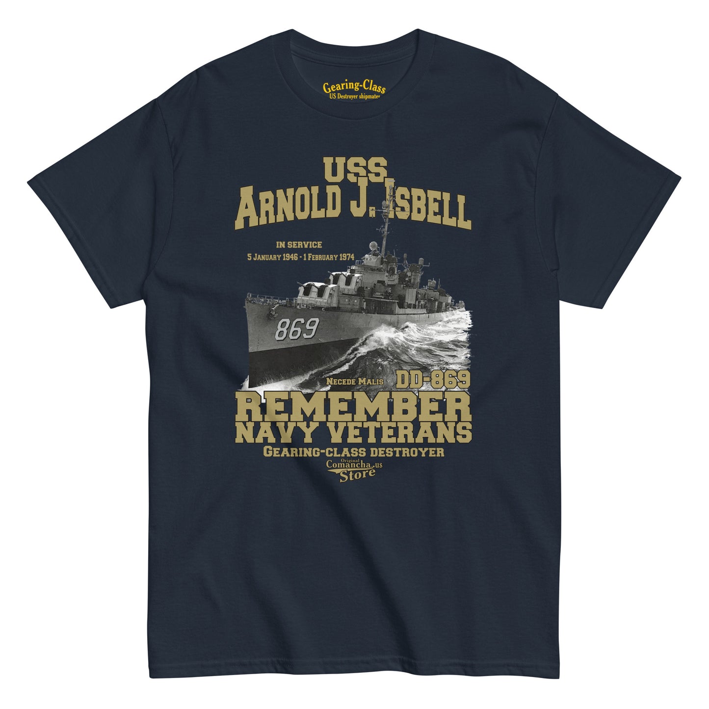 USS Arnold J. Isbell DD-869 destroyer t-shirt,