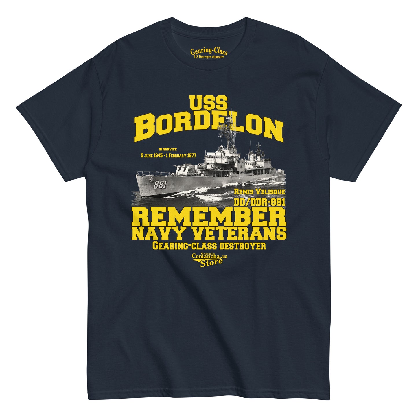 USS Bordelon DD/DDR-881 Destroyer T-shirt,