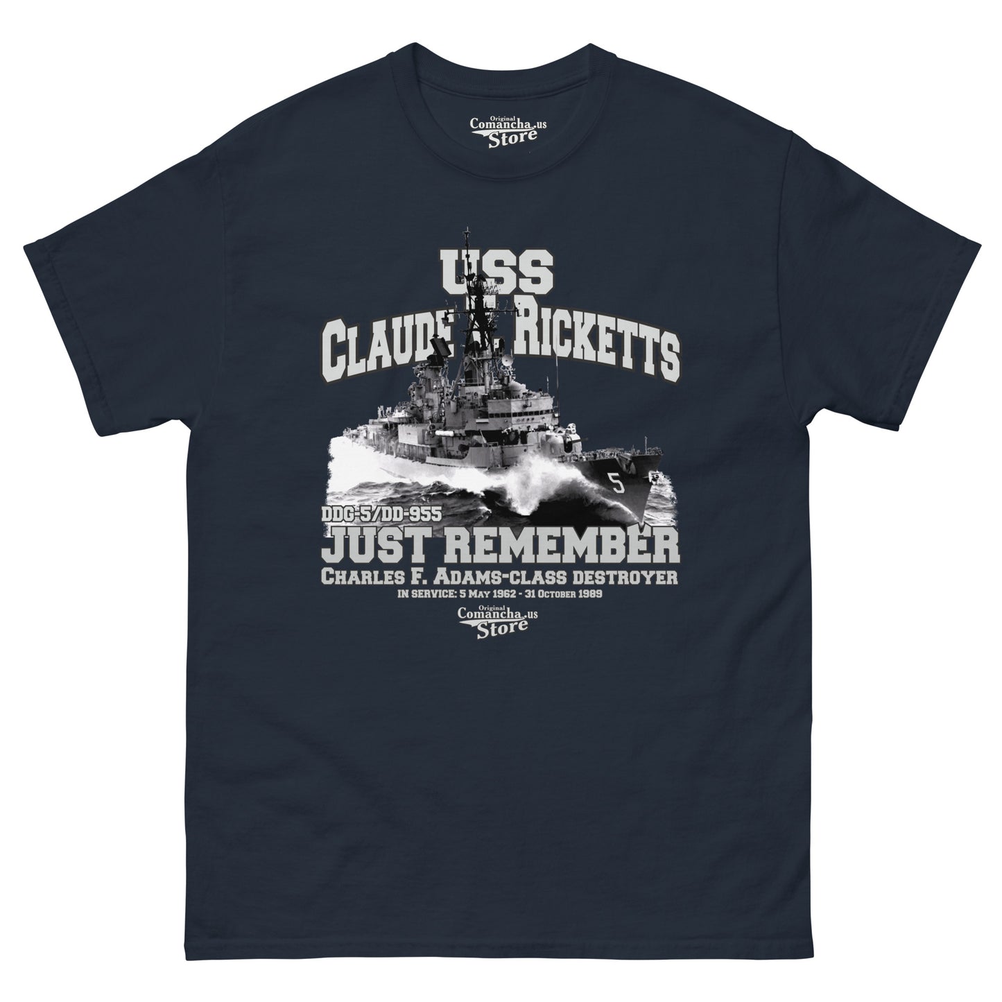 USS Claude V. Ricketts DDG-5 t-shirt