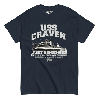 USS Craven DD-382 Shipmates T-shirt