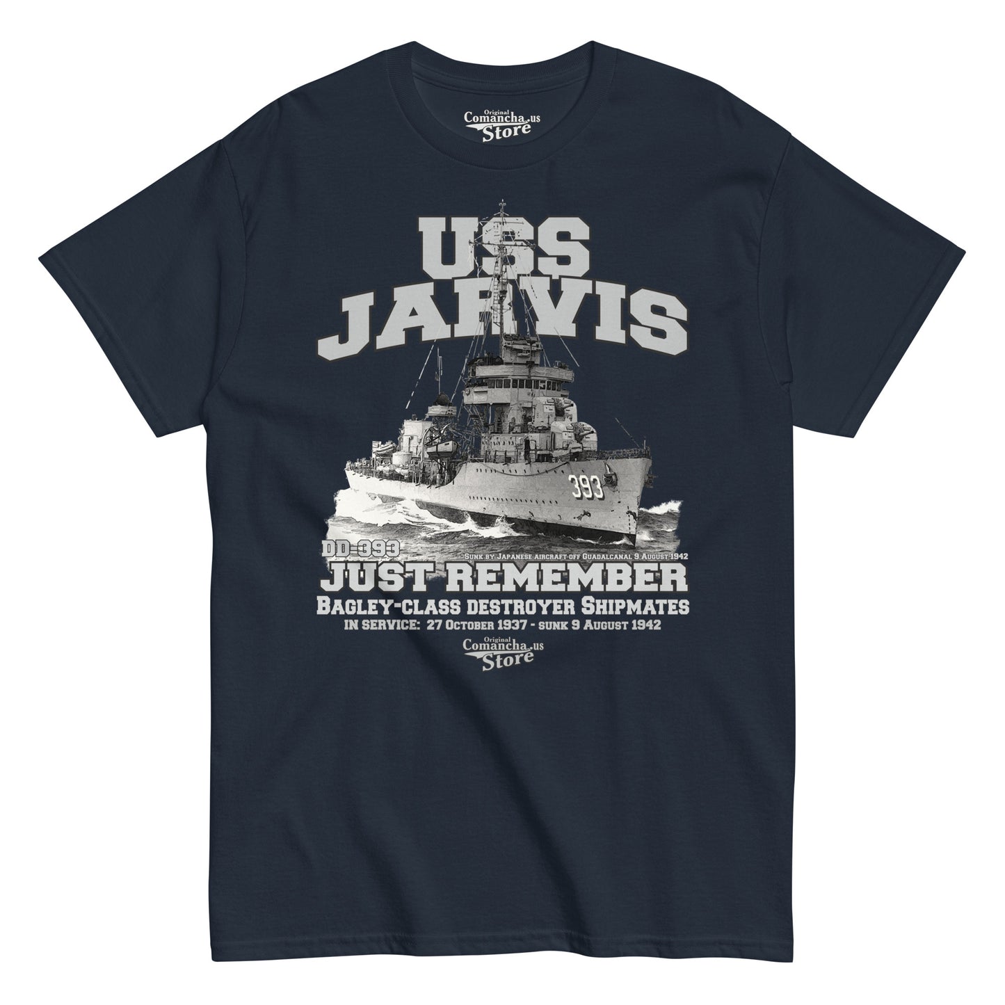 USS Jarvis DD-393 Destroyer t-shirt