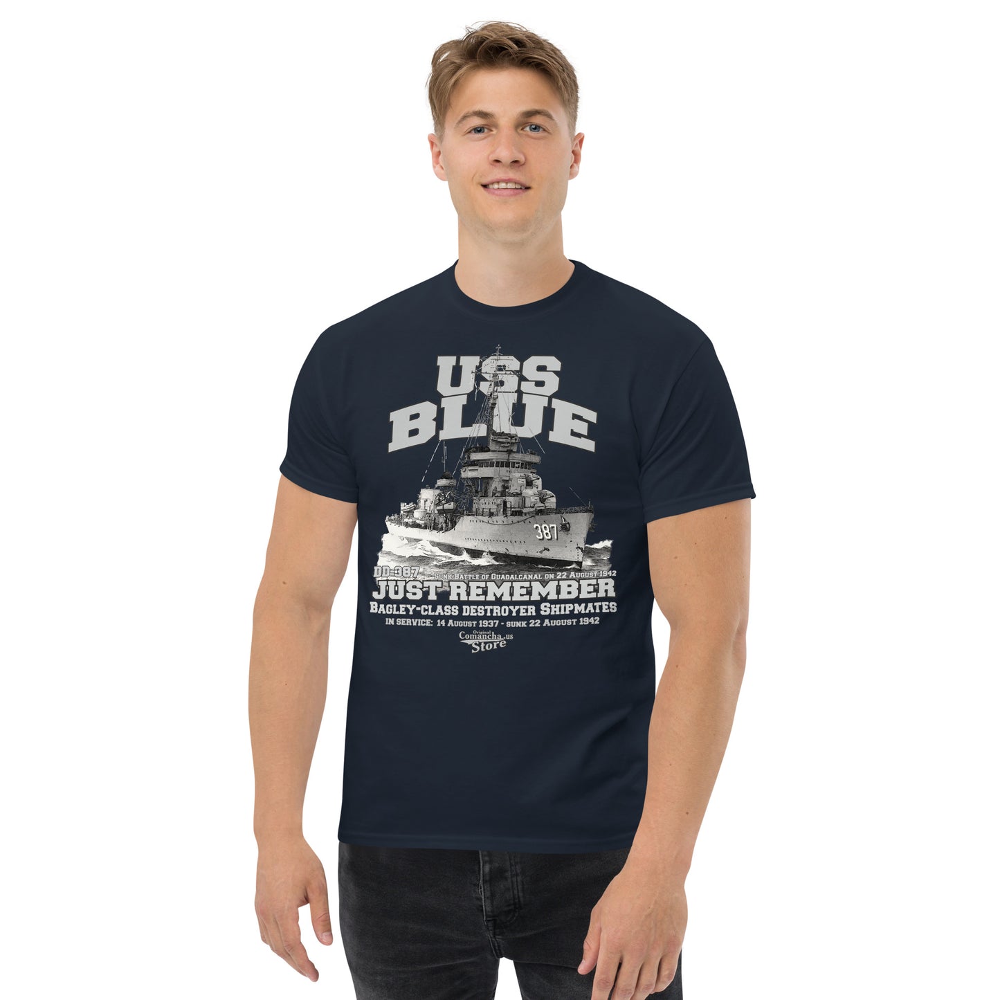 USS Blue DD-387 Destroyer T-shirt