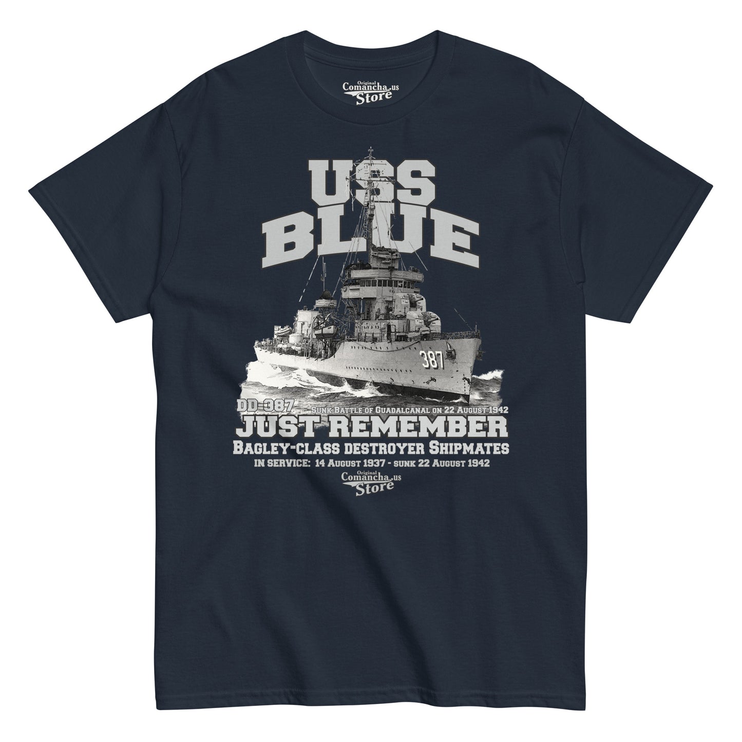 USS Blue DD-387 Destroyer T-shirt