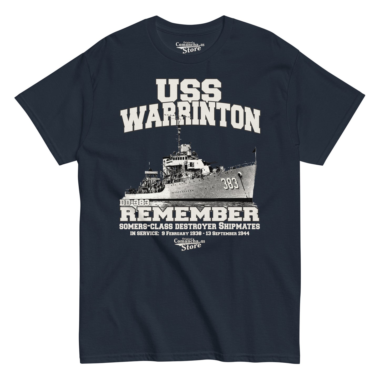 USS Warrington DD-383 destroyer t-shirt