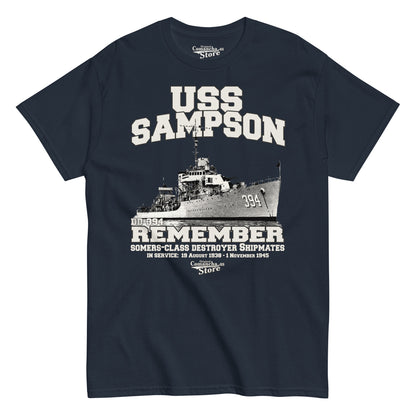 USS Sampson DD-394 destroyer t-shirt