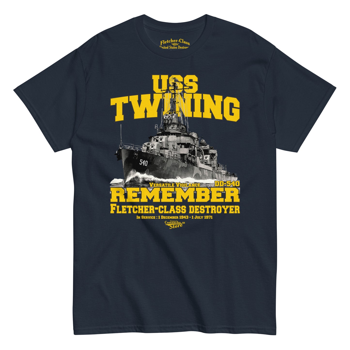 USS Twining DD-540 t-shirt