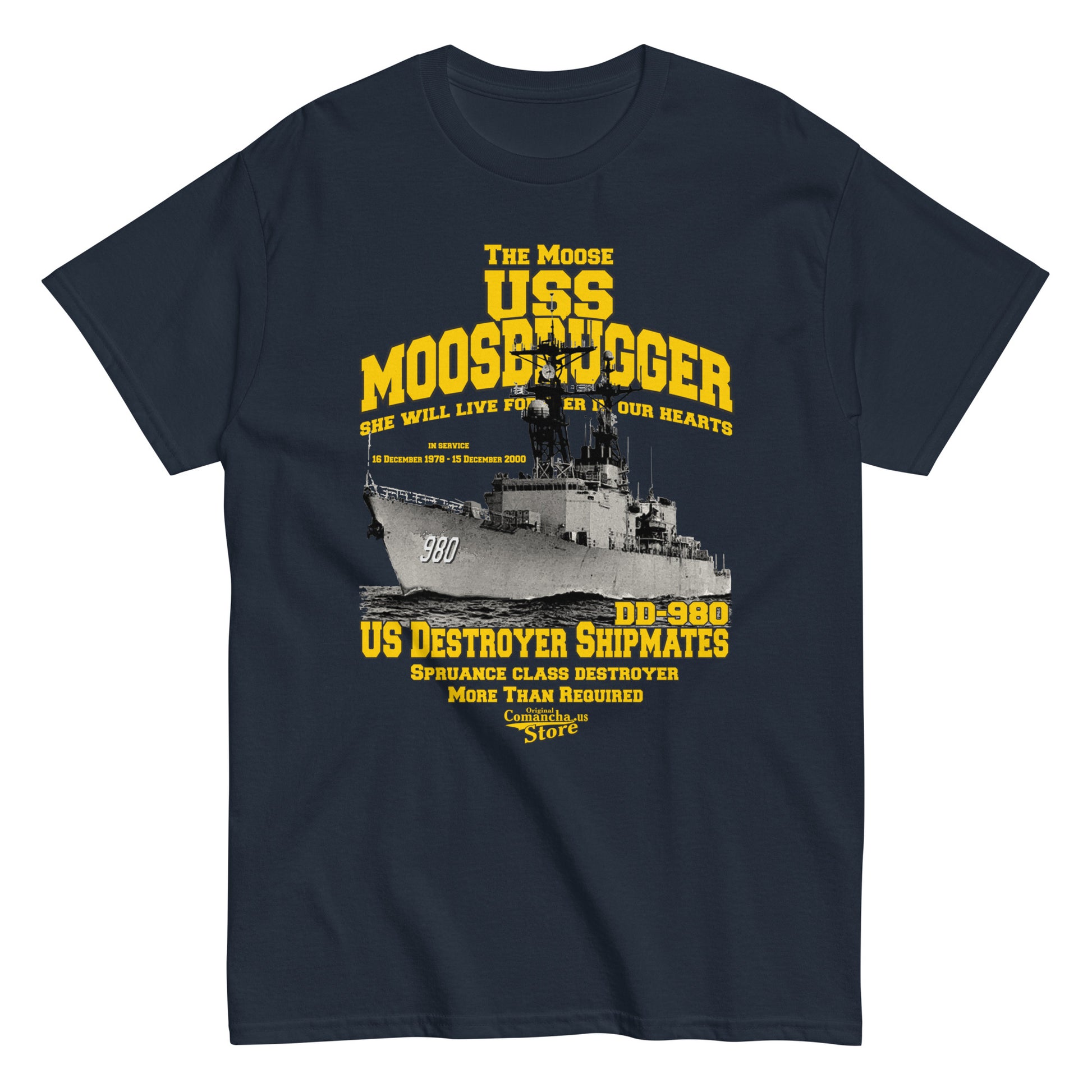 USS Moosbrugger DD-980 destroyer t-shirt