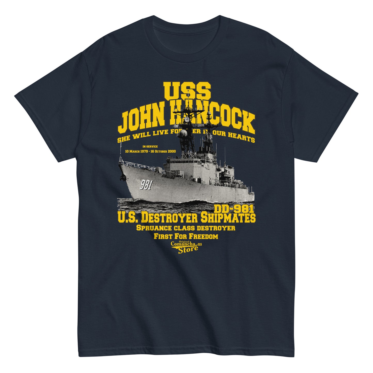 USS John Hancock DD-981 t-shirt