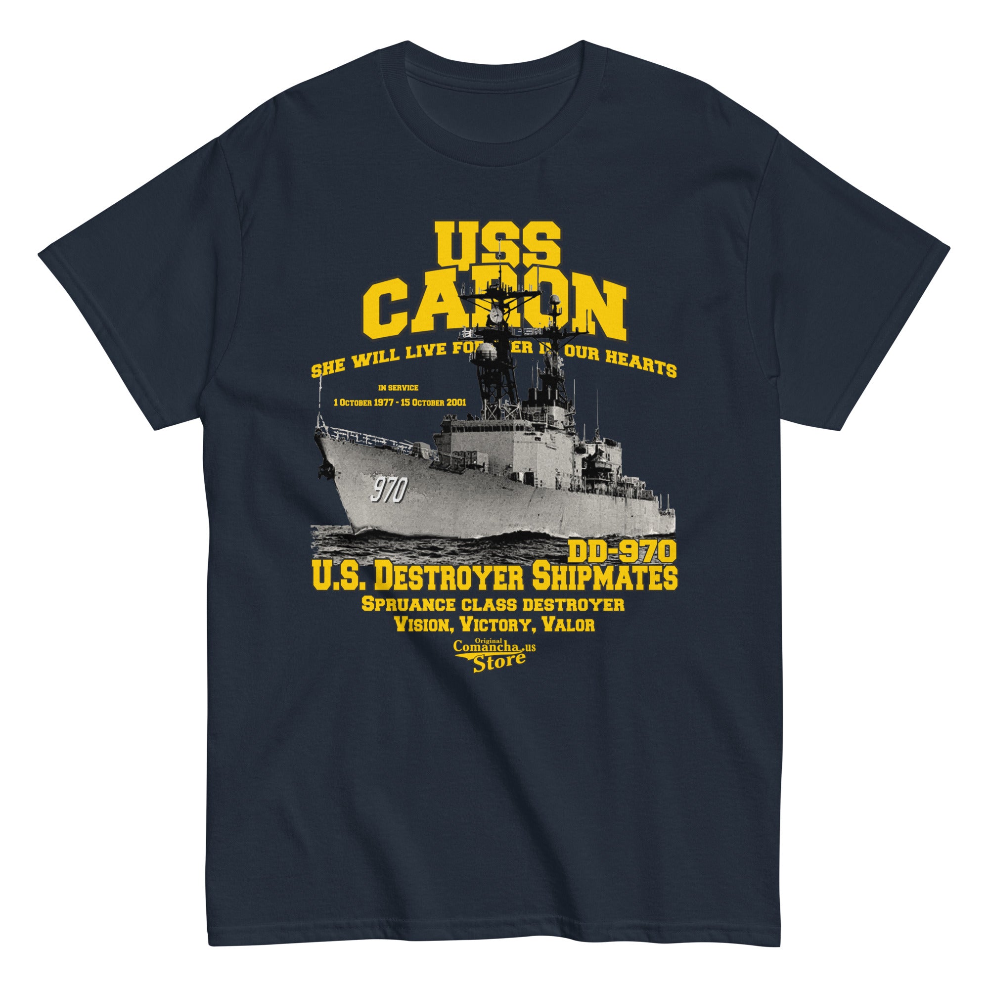USS Caron DD-970 shipmates t-shirt – Comancha Graphics
