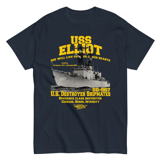 USS Elliot DD-967 Shipmates t-shirt