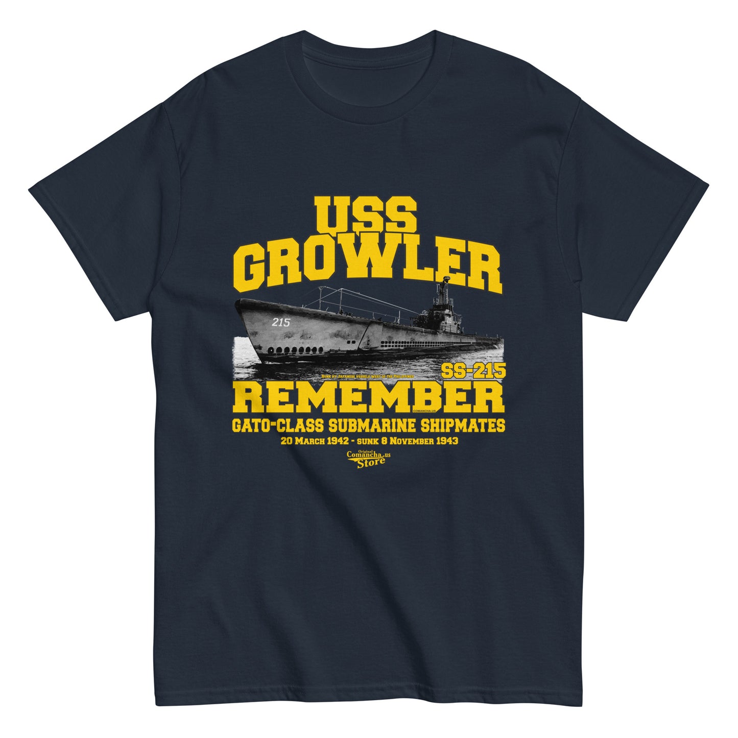 USS Growler SS-215 Submarine t-shirt